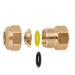 Knelovergangsstuk, messing, 10mm  x 1/2" F, gas, Caleffi 900
